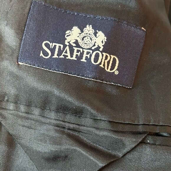 Stafford 42S Classic Fit CORDUROY w/ Elbow Patches Sport Coat Blazer  Blue Mens - Picture 16 of 16